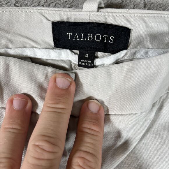 Talbots Signature Pants Women’s Size 4 Stone Flap Pockets Khaki Dress Pants - Picture 5 of 12